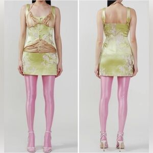Kim Shui Lime Green Floral Dress NWT
